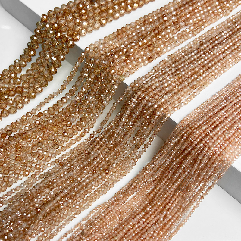 Seed Bead Tube - แชมเปญธรรมชาติ Faceted Zircon ลูกปัดหลวม Spacer ลูกปัดสําหรับเครื่องประดับ