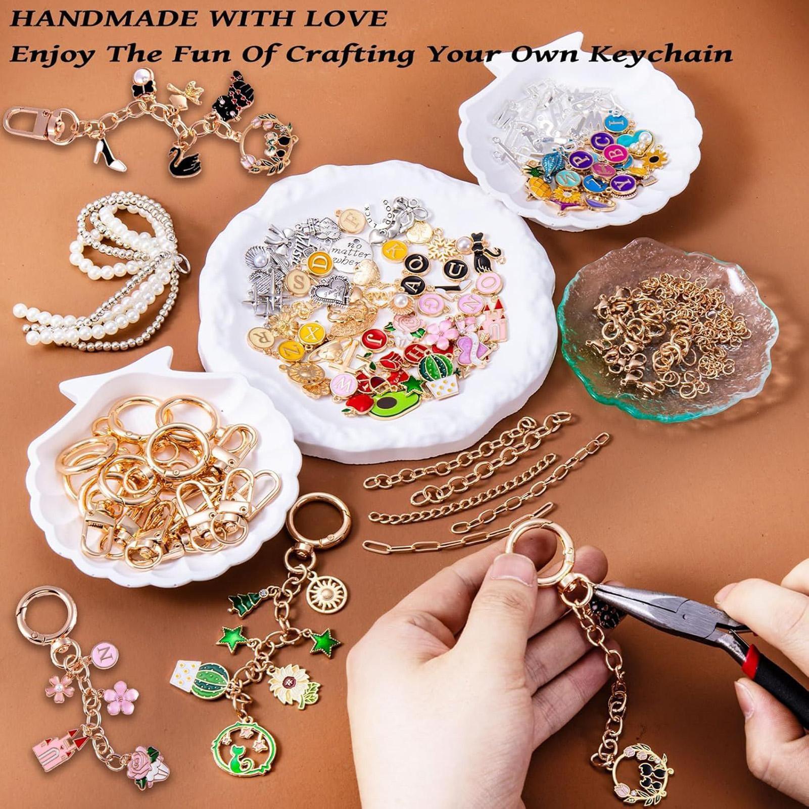 Jewelry Making Party For Adults - ชุดทำพวงกุญแจ 325 ชิ้น อุปกรณ์งานฝีมือสำหรับทำเครื่องประดับ DIY พวงกุญแจ