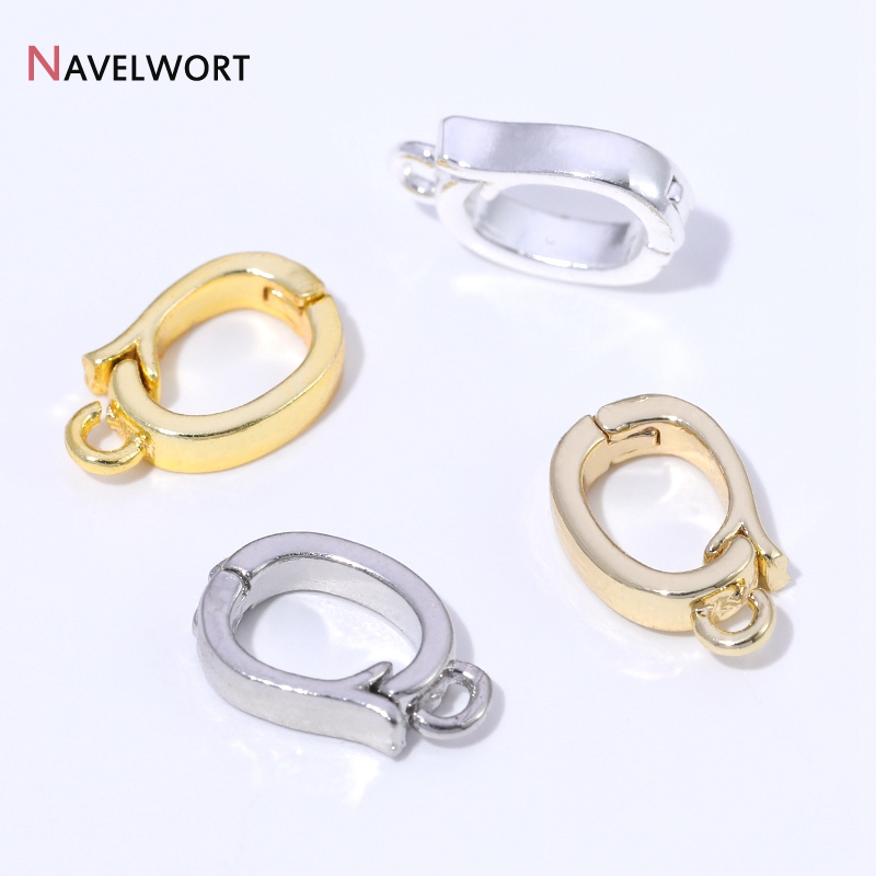 Jewelry Making Metal Supplies - ตัวล็อกจี้แบบมีบานพับ ทำจากทองเหลืองชุบทอง 14K/18K สำหรับทำสร้อยคอ อุปกรณ์เสริมสำหรับทำจี้ วัสดุทำเครื่องประดับ