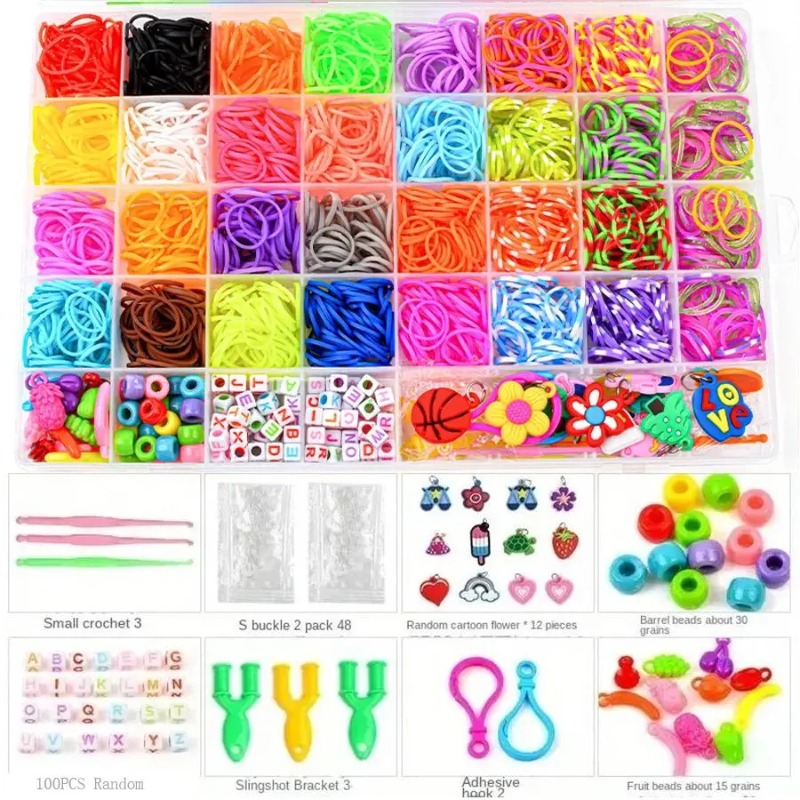 Jewelry Making Beginners - 4300 ชิ้น+ ชุดยางรัดหลากสี 32 สีสดใส -