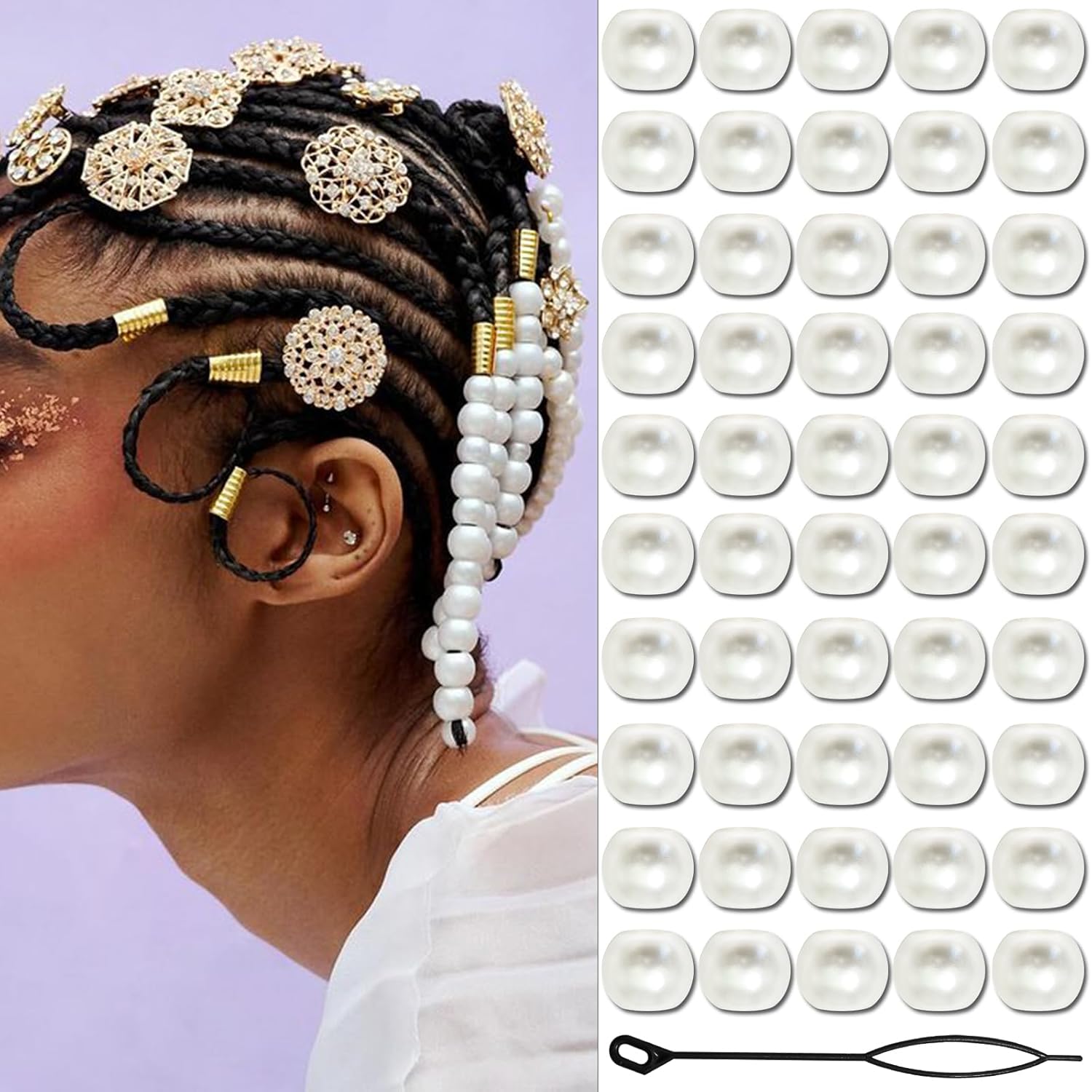 ลูกปัดผมสำหรับถักเปีย 50 ชิ้น  - Seed Bead Tube บทวิจารณ์และราคา