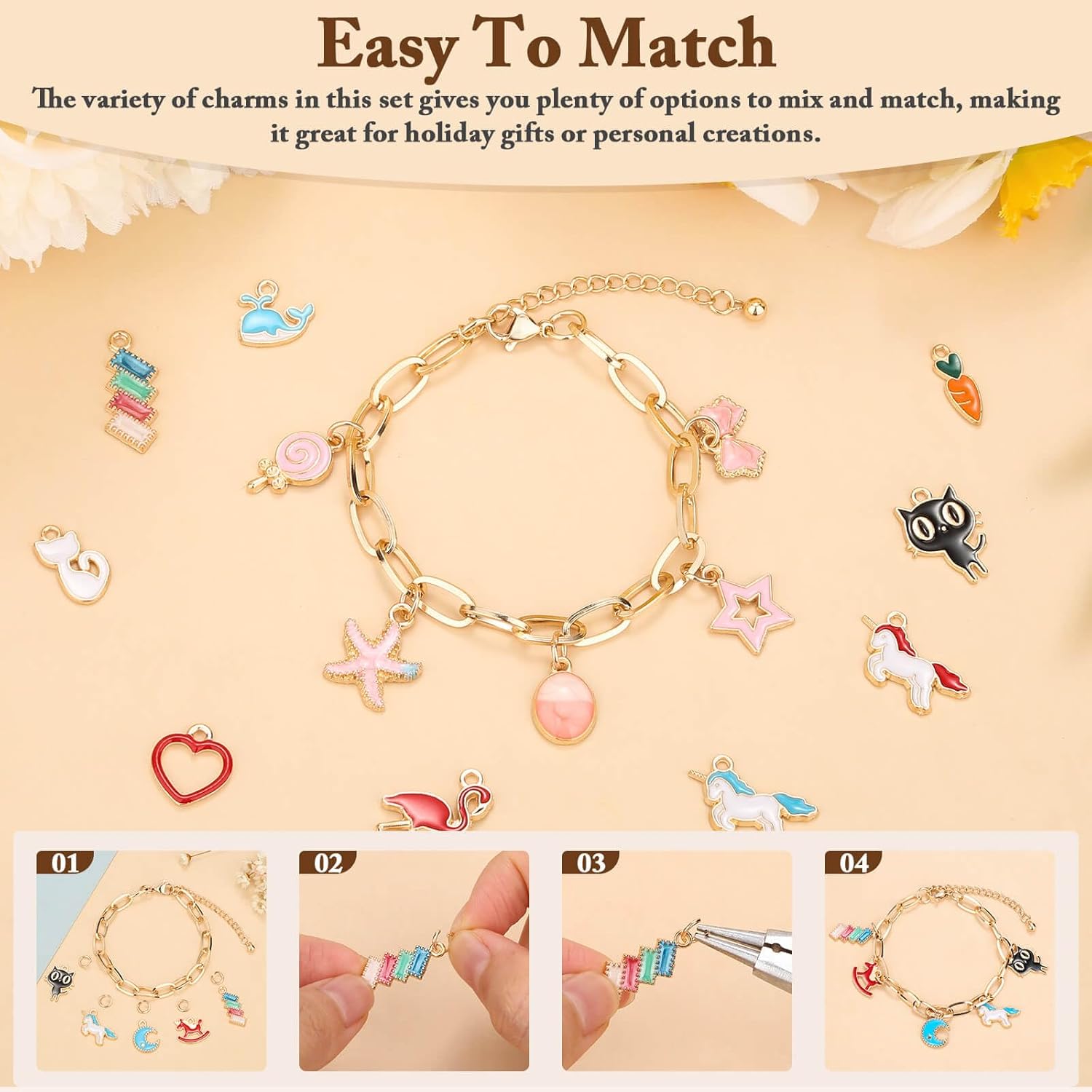 ชุดทำสร้อยข้อมือชาร์ม 417 ชิ้น - Jewelry Making Party For Adults บทวิจารณ์และราคา