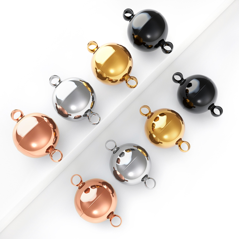 ตัวล็อคแม่เหล็กสแตนเลสทรงกลม 2 - Jewelry Making Metal Supplies บทวิจารณ์และราคา