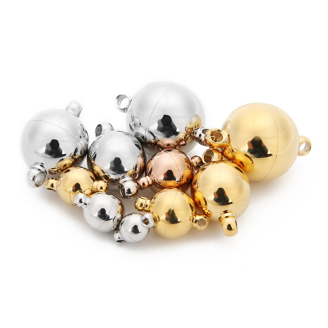 ตัวล็อคแม่เหล็กสแตนเลสทรงกลม 2 - Jewelry Making Metal Supplies บทวิจารณ์และราคา